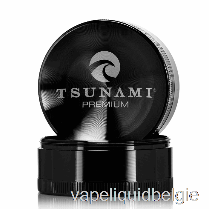 Vape België Tsunami 2,4inch 4-delige Verzonken Top Grinder Zwart (63mm)